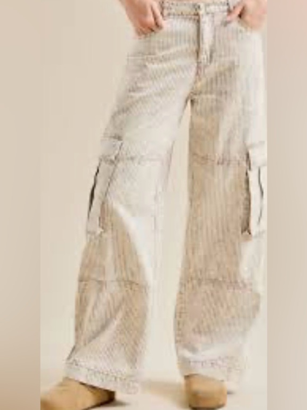 Altar'd State mocha striped cargo pants